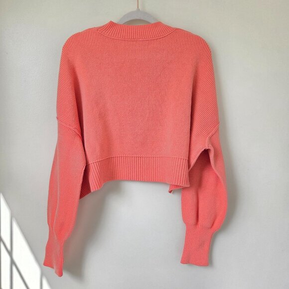 Free People Easy Street Crop Sweater in Guava Juice Medium - Picture 8 of 8